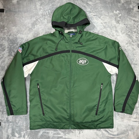 Reebok Other - Reebok NFL New York Jets Authentic Sideline Jacket Mens XL Green Full Zip Hooded